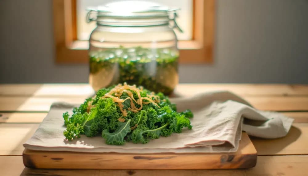 Miso Sesame Kale Salad Kraut - full
