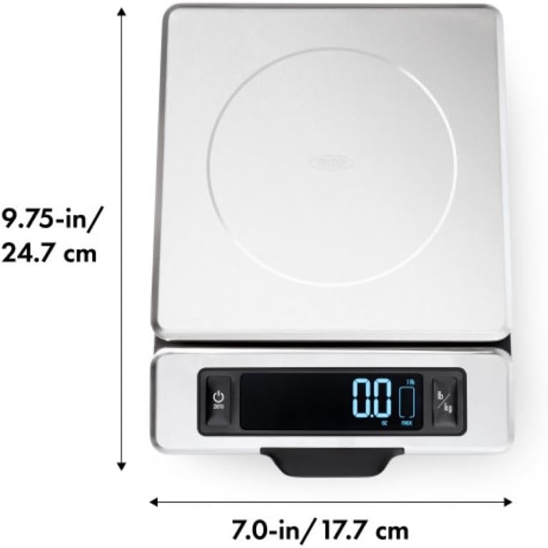 OXO Good Grips 11-Pound Stainless Steel Food Scale with Pull-Out Display - image from Amazon 6