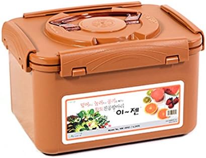 Image of e-jen Premium Kimchi and Sauerkraut Fermentation Container (1.3 gal / 5.2L, Earthenware Brown)