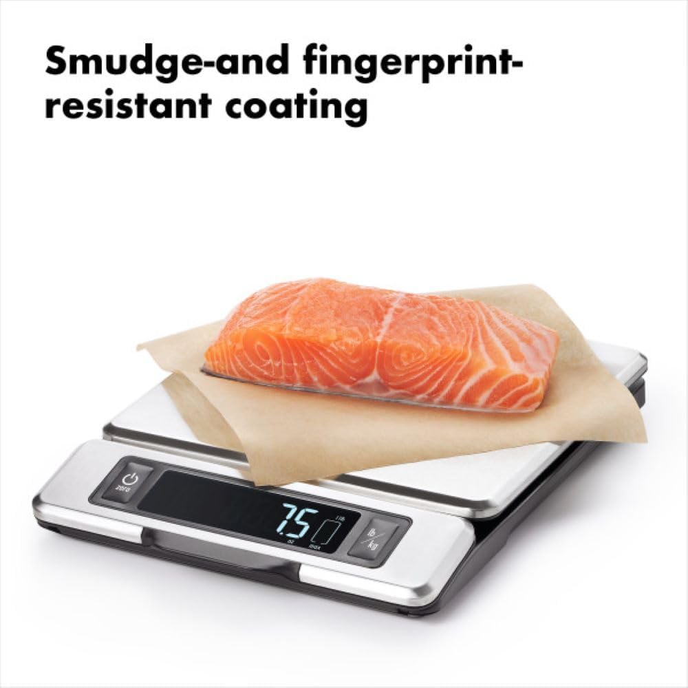 OXO Good Grips 11-Pound Stainless Steel Food Scale with Pull-Out Display - image from Amazon 5