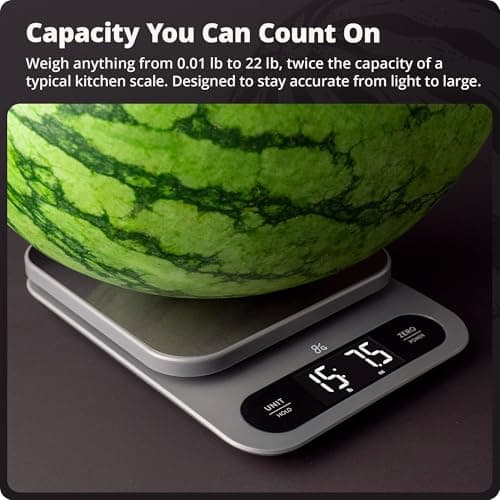 Greater Goods High Capacity Kitchen Scale (22lb, Stainless Steel) - image from Amazon 3
