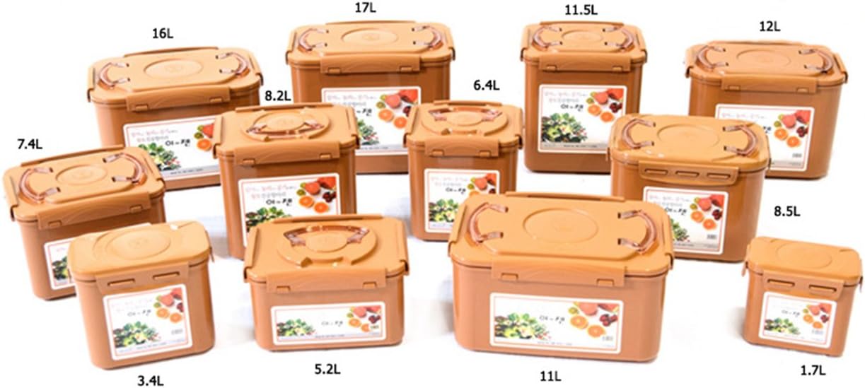 e-jen Premium Kimchi and Sauerkraut Fermentation Container (1.3 gal / 5.2L, Earthenware Brown) - image from Amazon 4