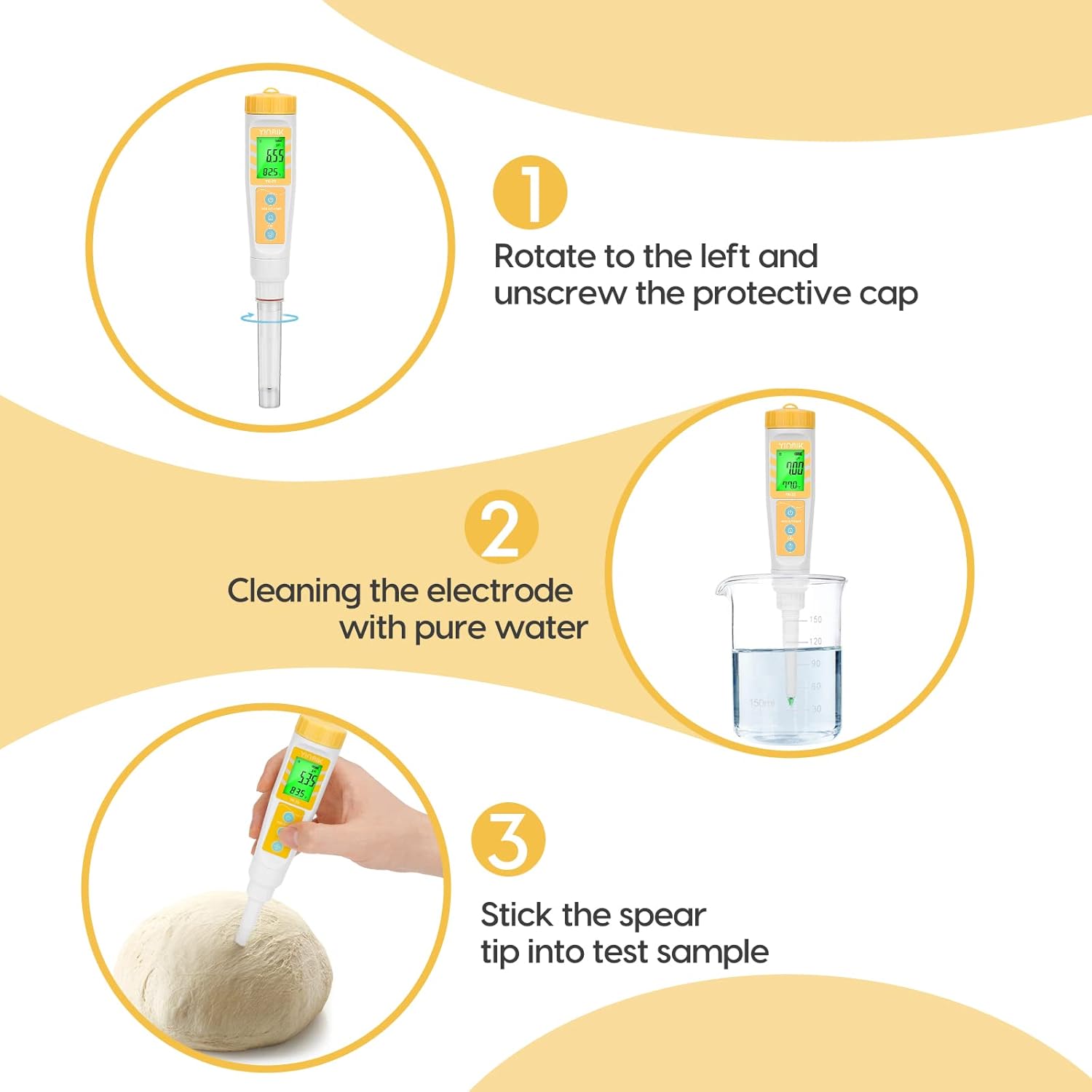 YINMIK Digital pH Meter for Food - image from Amazon 2