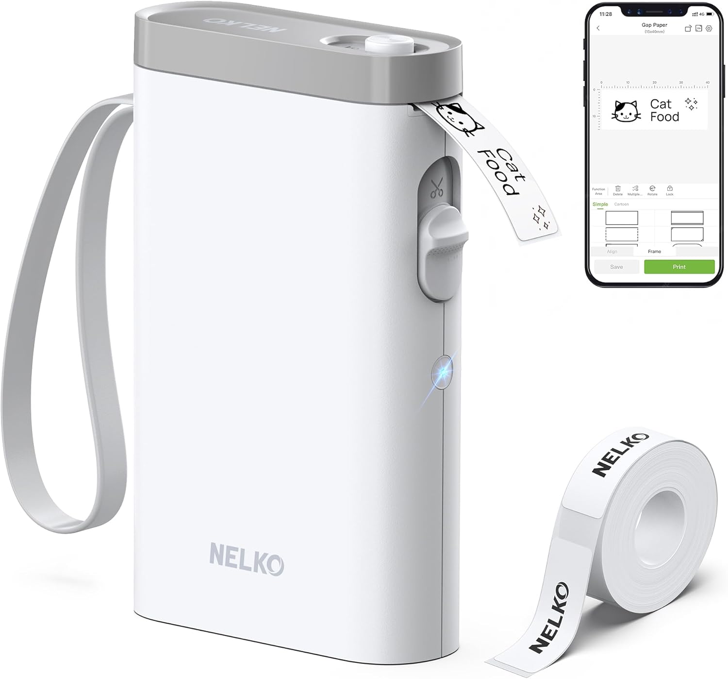 Image of Nelko Label Maker Machine with Tape, P21 Bluetooth Label Printer