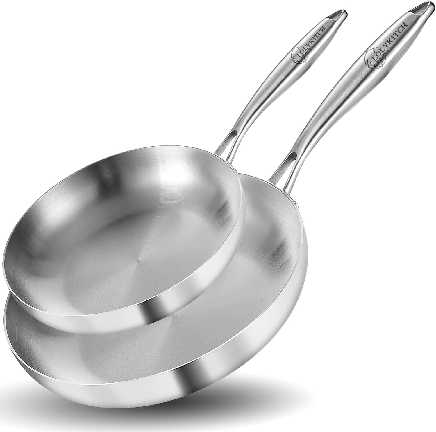LOLYKITCH Tri-Ply Stainless Steel Pan Set - image from Amazon 1