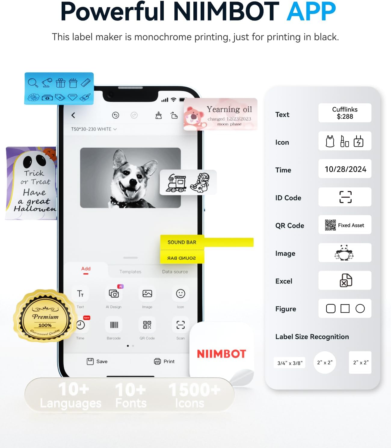 NIIMBOT B1 Label Maker Machine with 3 Rolls of Label Tape - image from Amazon 5