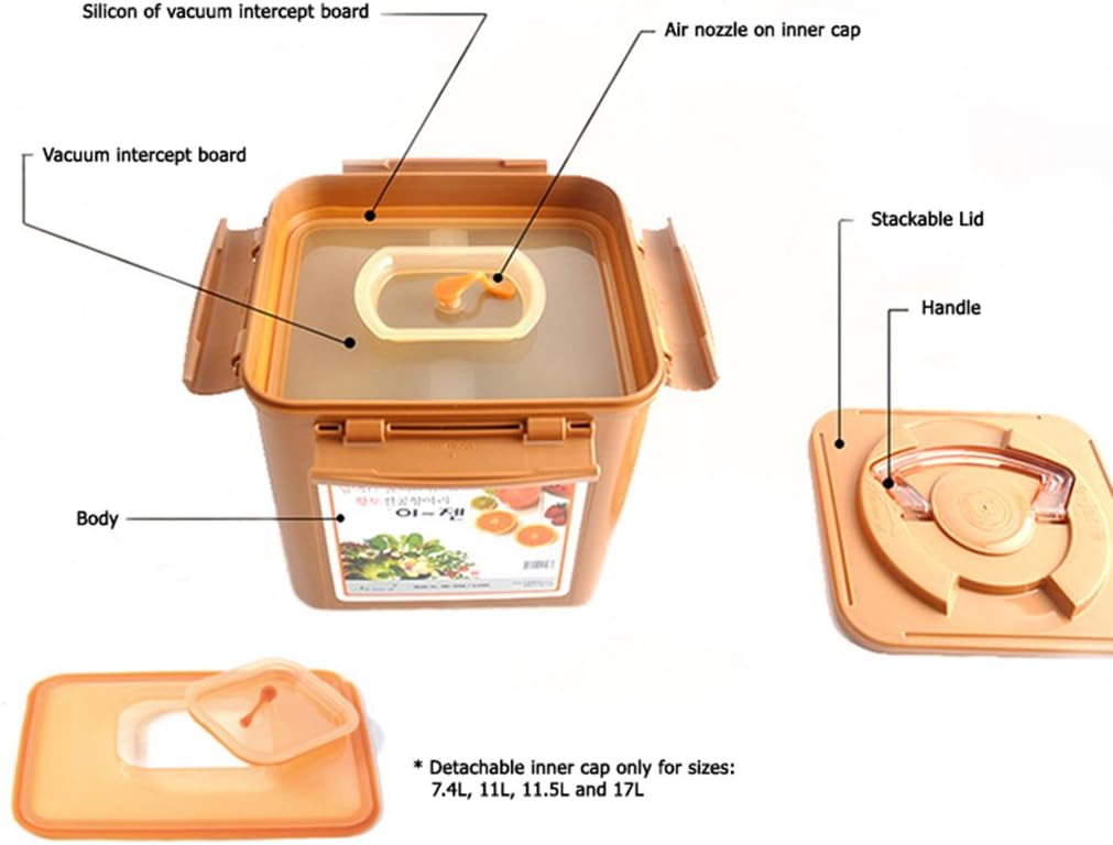 e-jen Premium Kimchi and Sauerkraut Fermentation Container (1.3 gal / 5.2L, Earthenware Brown) - image from Amazon 3
