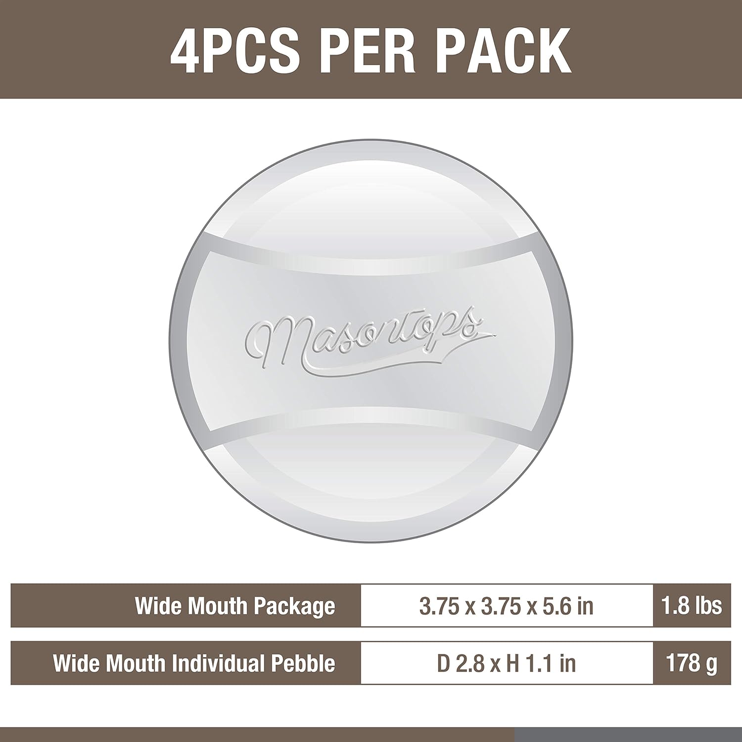 Masontops Pickle Pebbles – Glass Weights for Wide Mouth Mason Jar Fermentation (4-Pack) - image from Amazon 6