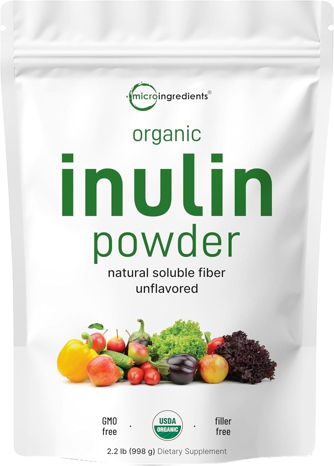 Micro Ingredients Organic Inulin FOS Fiber Powder, 2.2 lbs - image from Amazon 1