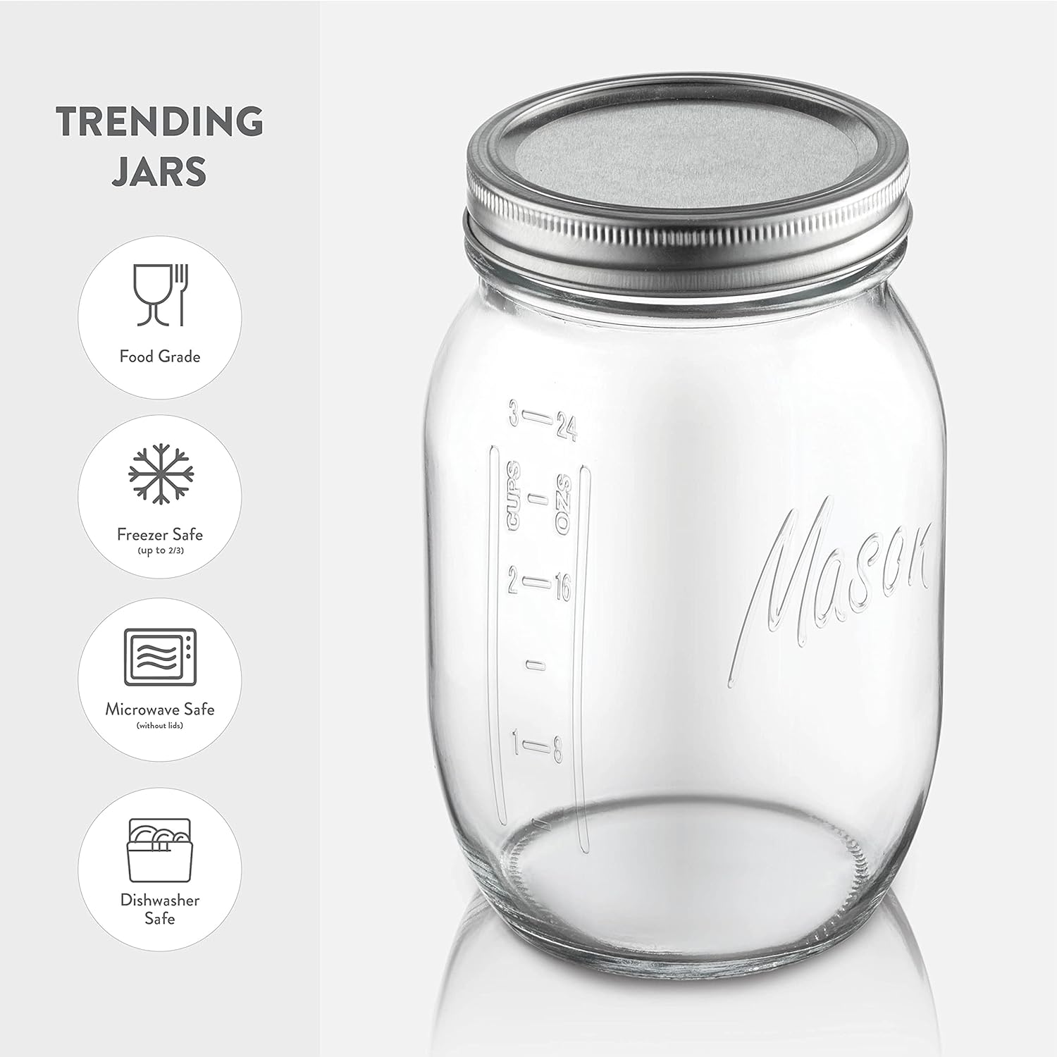 Paksh Novelty Wide Mouth Mason Jars 32 oz (4-Pack) - image from Amazon 5