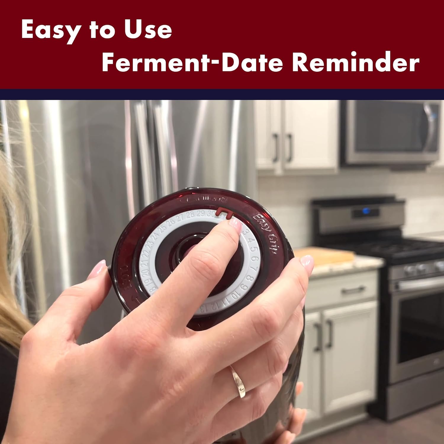 Brillenti Easy Grip Fermenting Lids Kit (4-Pack + Pump) - image from Amazon 3