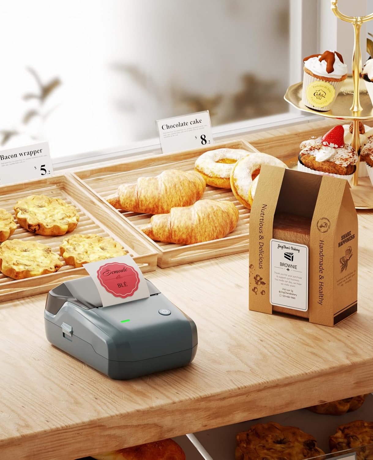 NIIMBOT B1 Label Maker Machine with 3 Rolls of Label Tape - image from Amazon 3