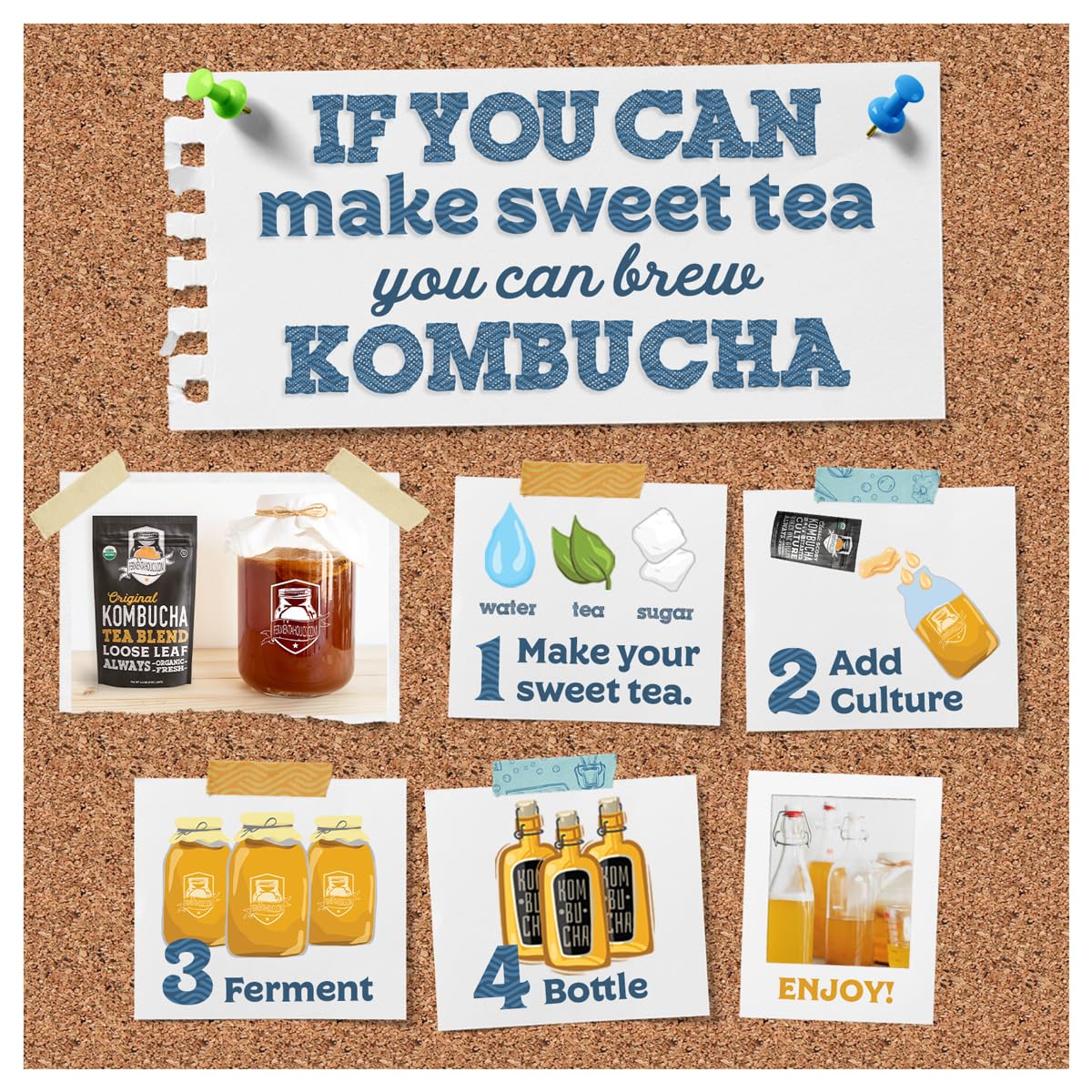 Fermentaholics ORGANIC Kombucha SCOBY with 12 oz Starter Tea - image from Amazon 3