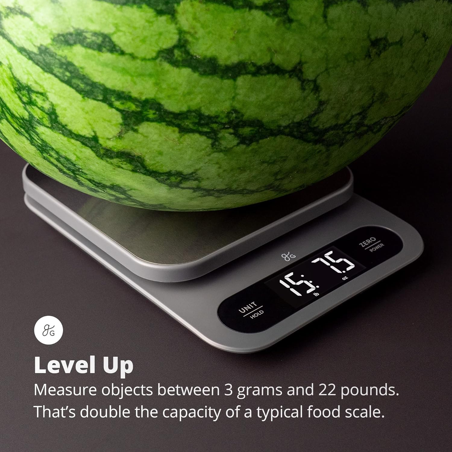 Greater Goods High Capacity Kitchen Scale (22lb, Stainless Steel) - image from Amazon 2