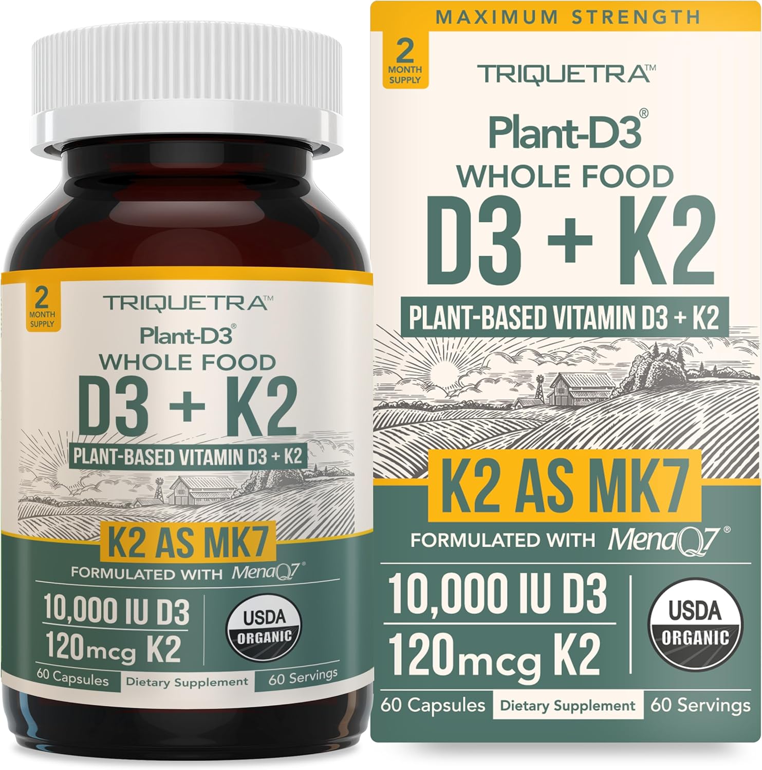 Image of Organic Plant D3 + K2 (10,000 IU D3 + 120 mcg K2)