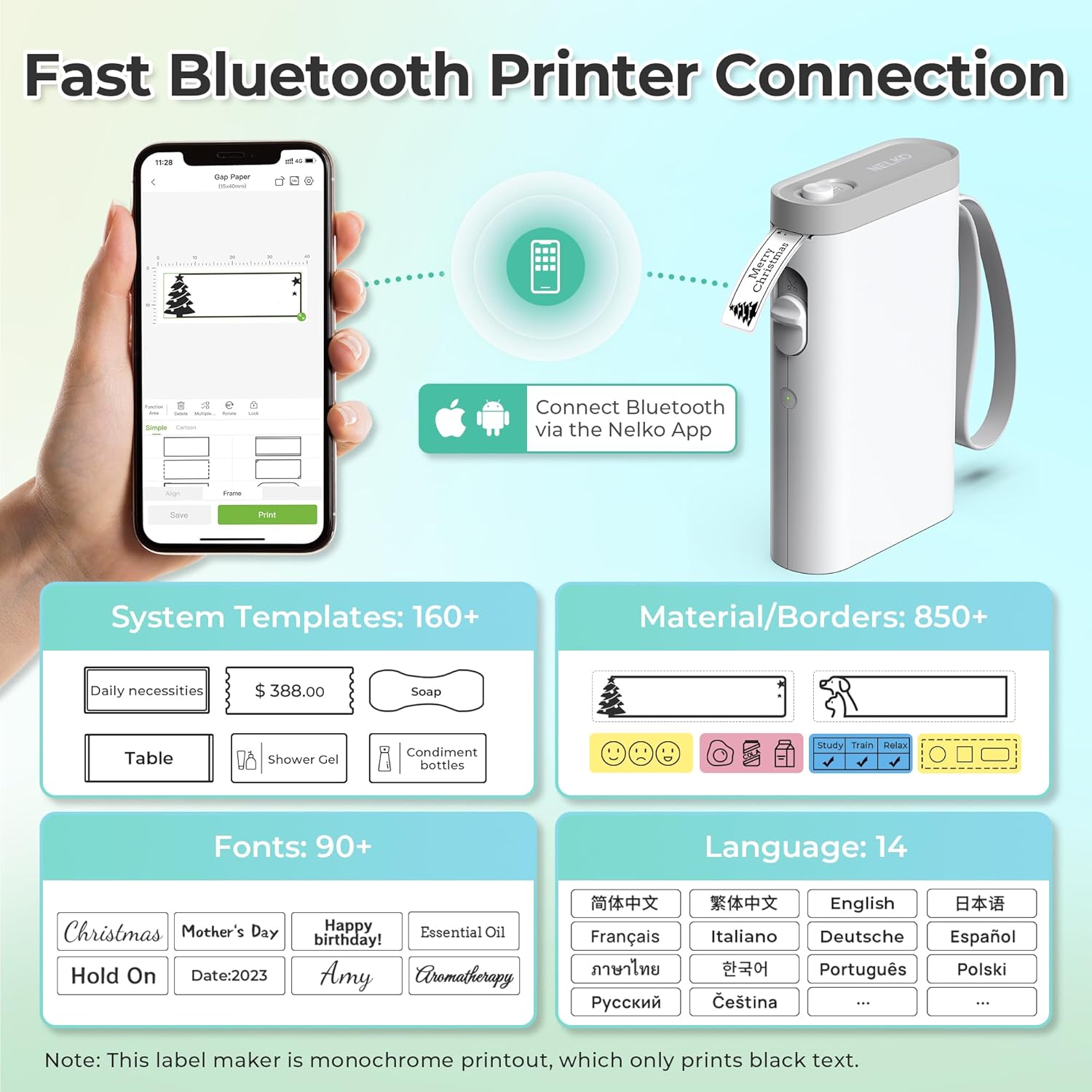 Nelko Label Maker Machine with Tape, P21 Bluetooth Label Printer - image from Amazon 2