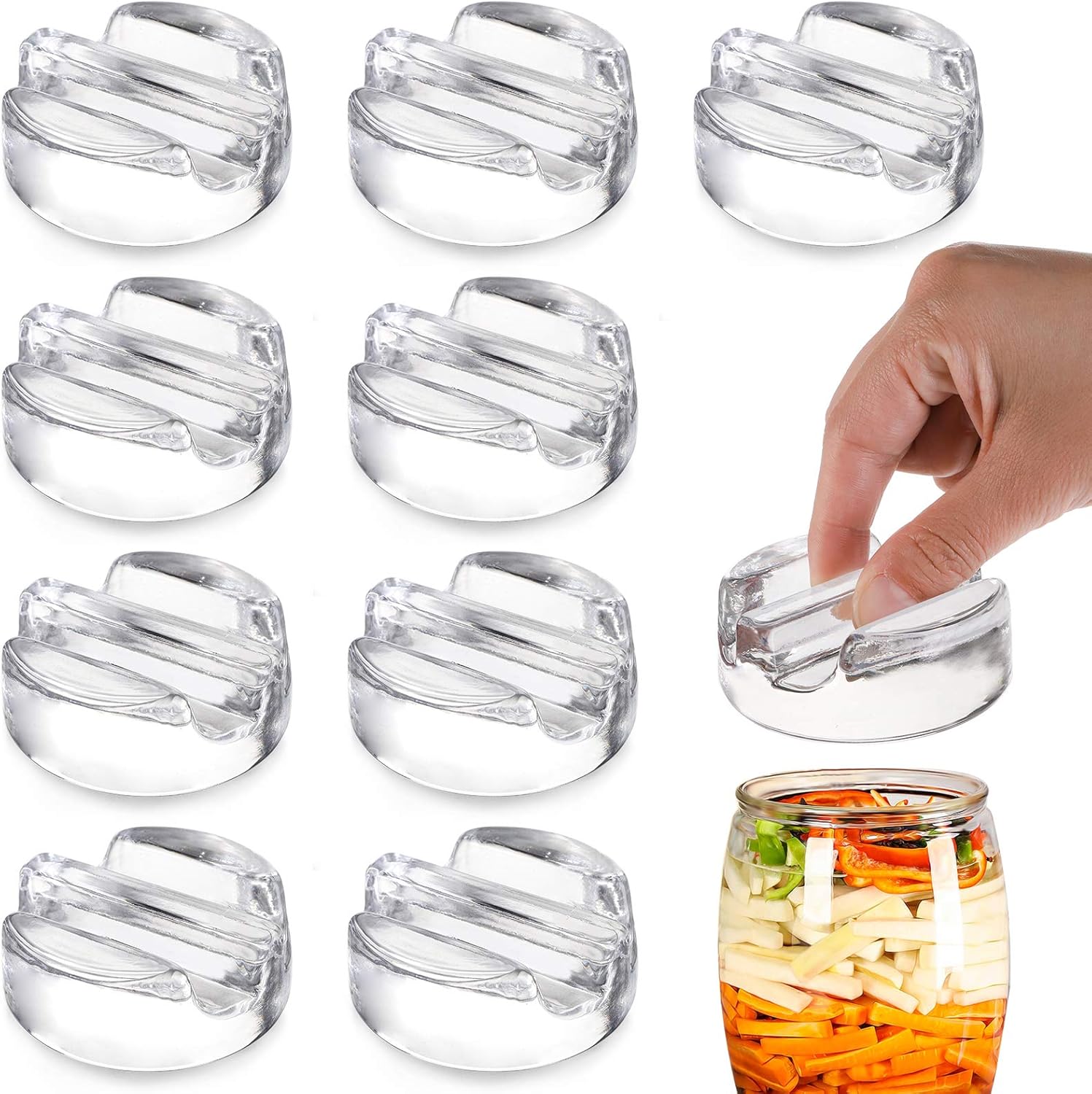 Image of TOPZEA Fermentation Glass Weights (9-Pack) for Wide Mouth Mason Jars