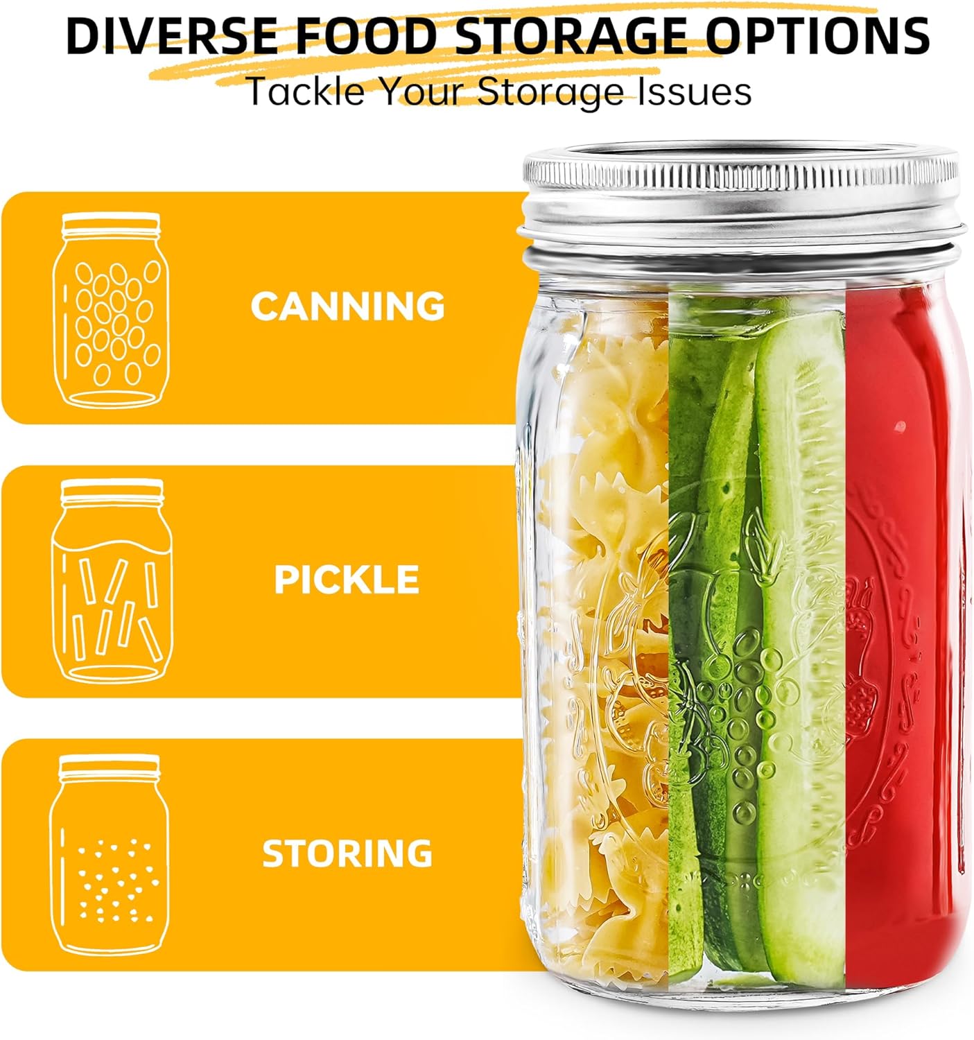 Wide Mouth Mason Jars 32 oz (4-Pack) by Miuyhji - image from Amazon 4