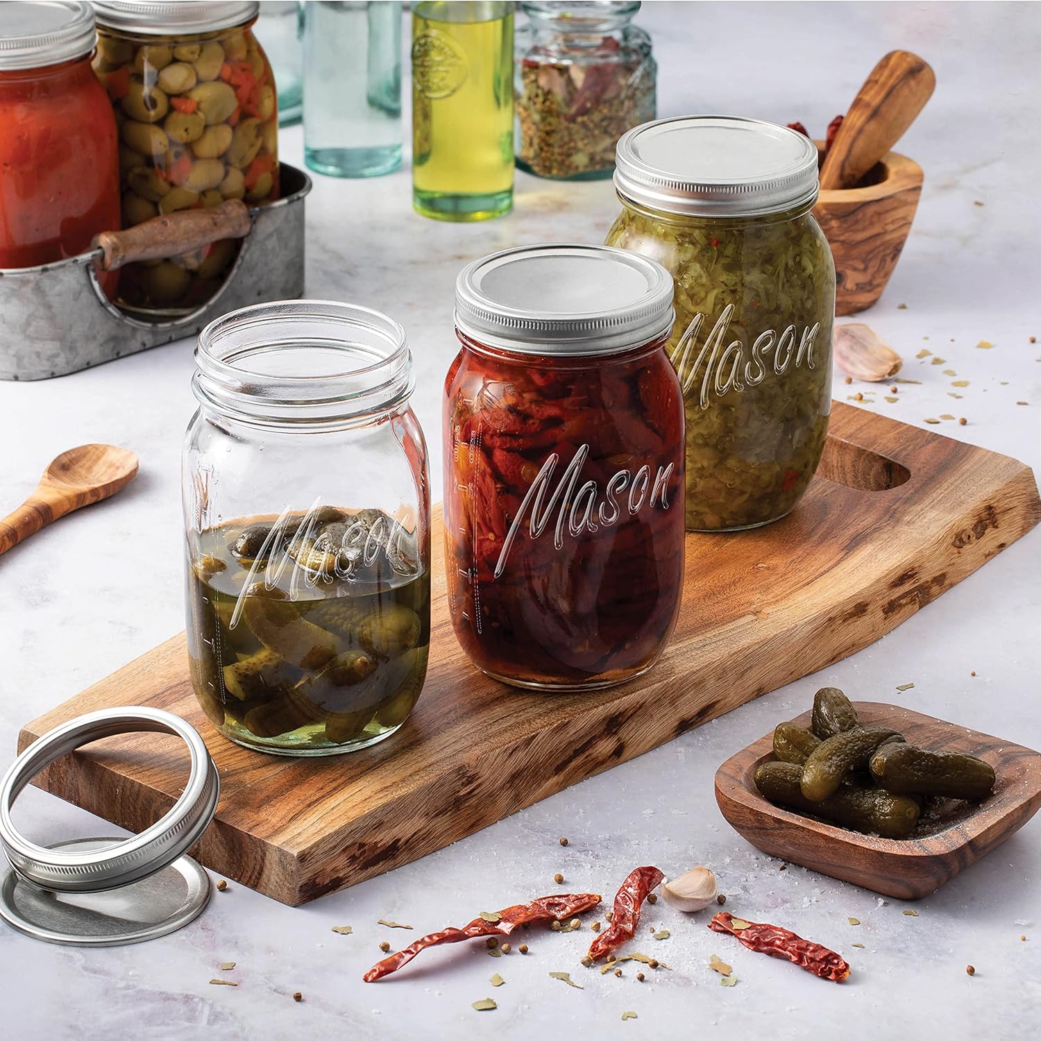Paksh Novelty Wide Mouth Mason Jars 32 oz (4-Pack) - image from Amazon 3