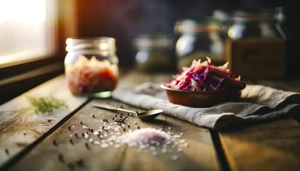 Red Cabbage Sauerkraut with Caraway Seeds - full