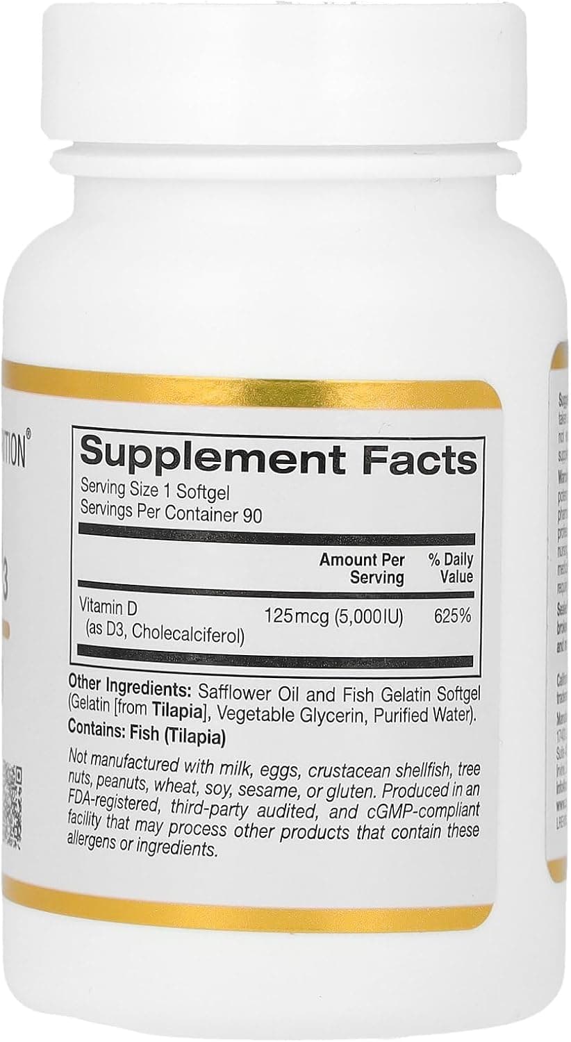 California Gold Nutrition Vitamin D3 - 5,000 IU - image from Amazon 2