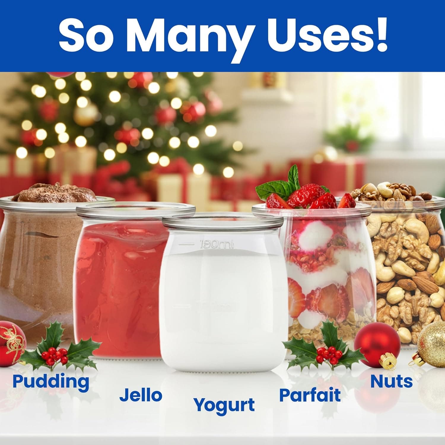 Ultimate Yogurt Jars - 8 Count Glass Storage Set - image from Amazon 3