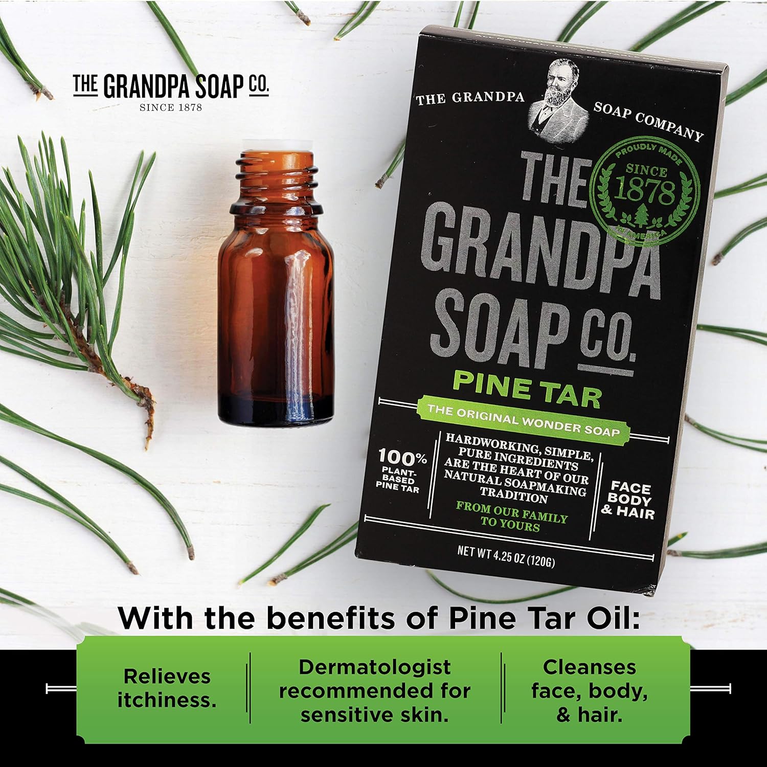 Grandpa's Pine Tar Soap - National Psoriasis Foundation Recognized - image from Amazon 3
