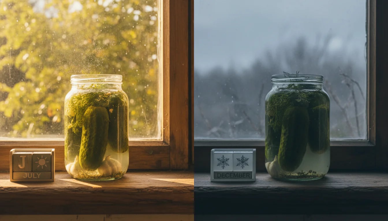 Comparison of fermentation jars in summer versus winter light conditions